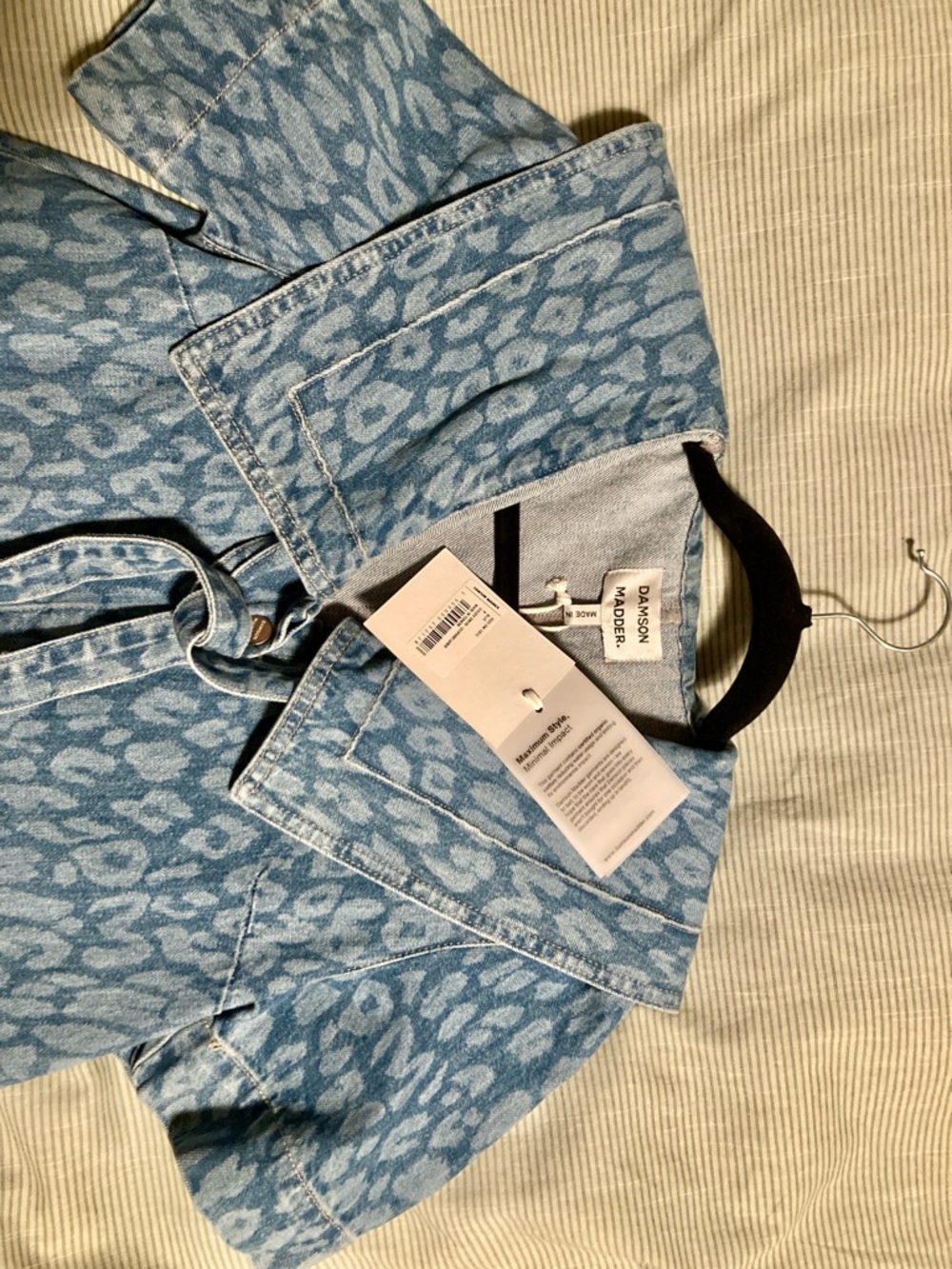 Goldie dress - denim leopard laser - 8 / BLUE mini - Picture 3 of 7